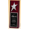 High Gloss Rosewood Stained Trophy w/ Silver Star (3 1/2"x9 7/8")